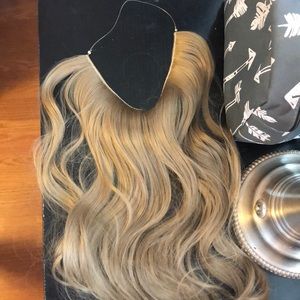 Dirty blonde halo extensions